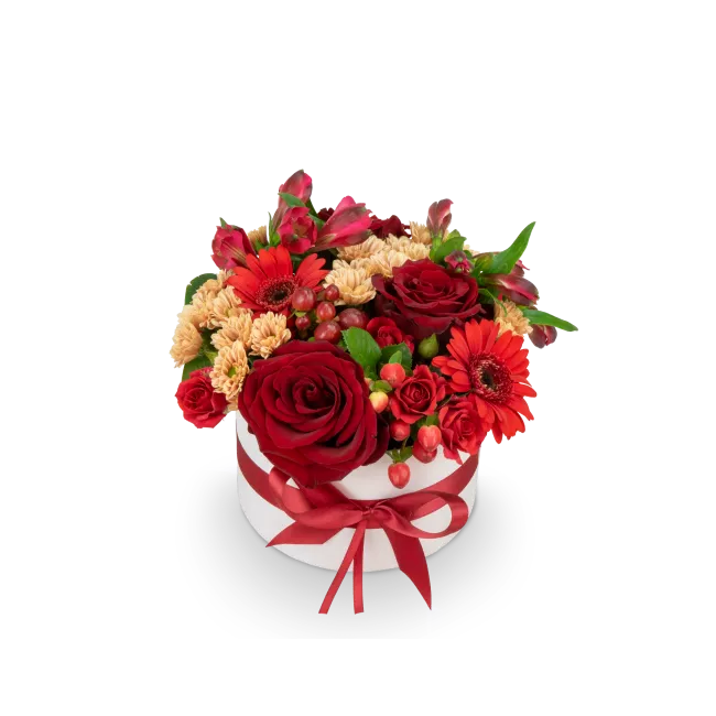 Box of red flowers